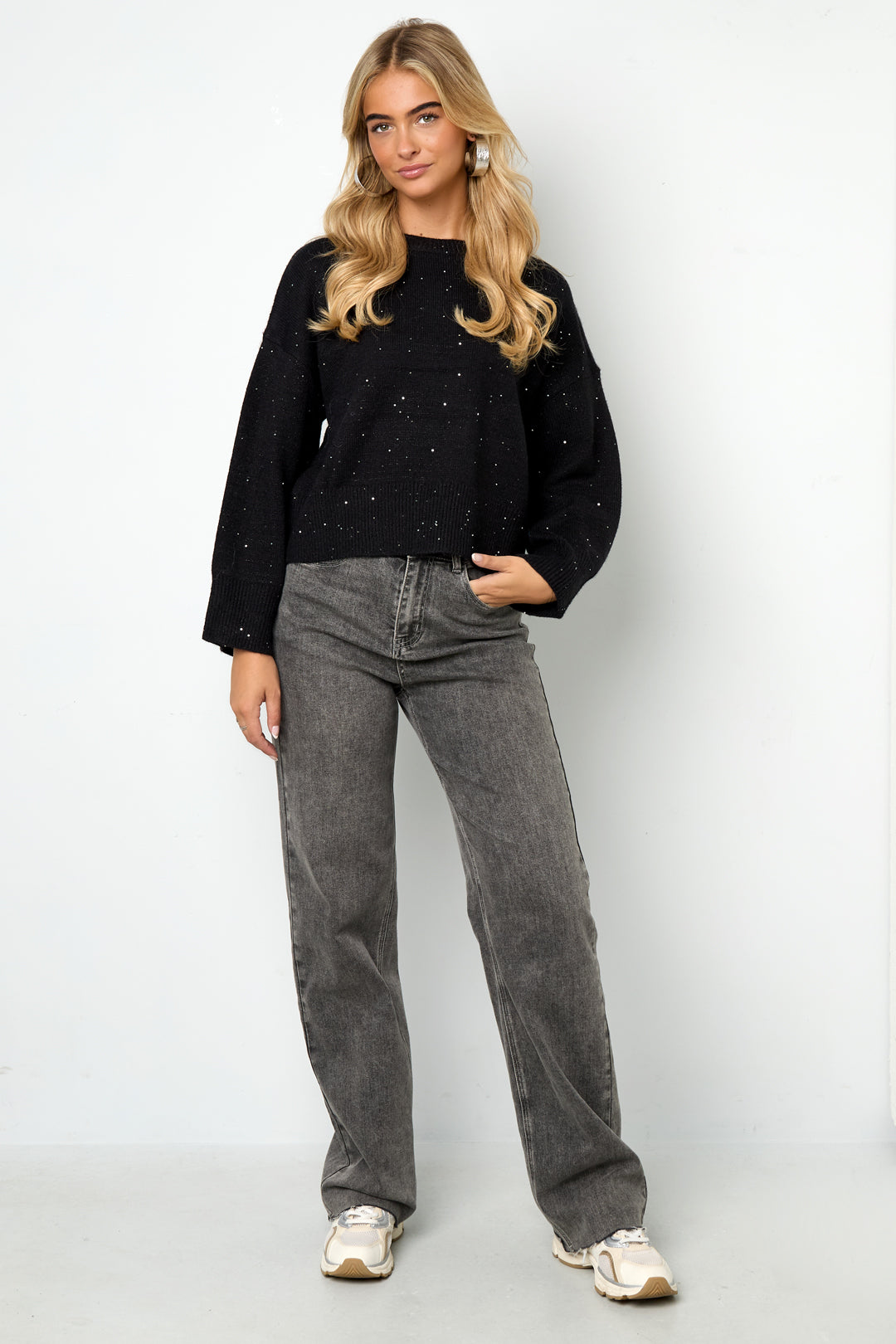 Glitzernder Strickpullover