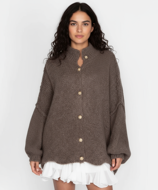 Oversized Cardigan - Brown