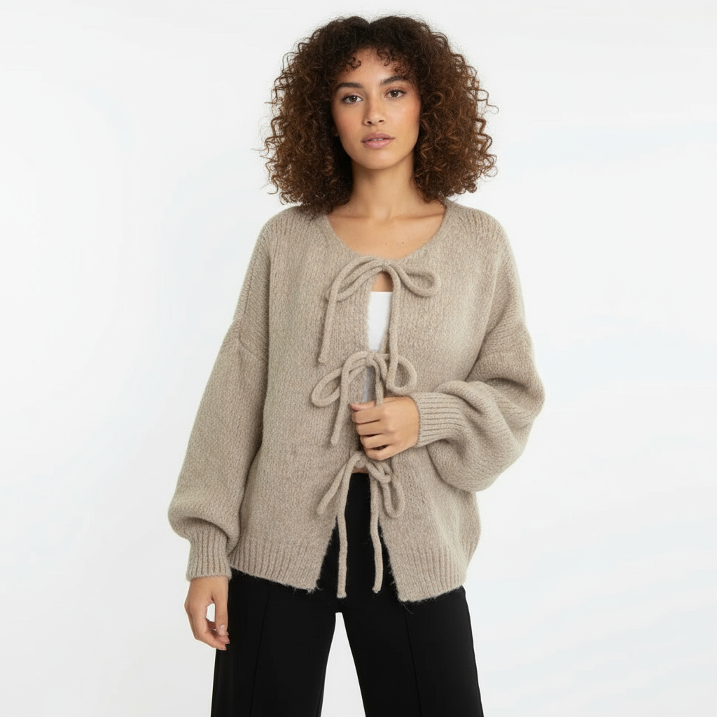 Cardigan mit Schleifen - Rosa