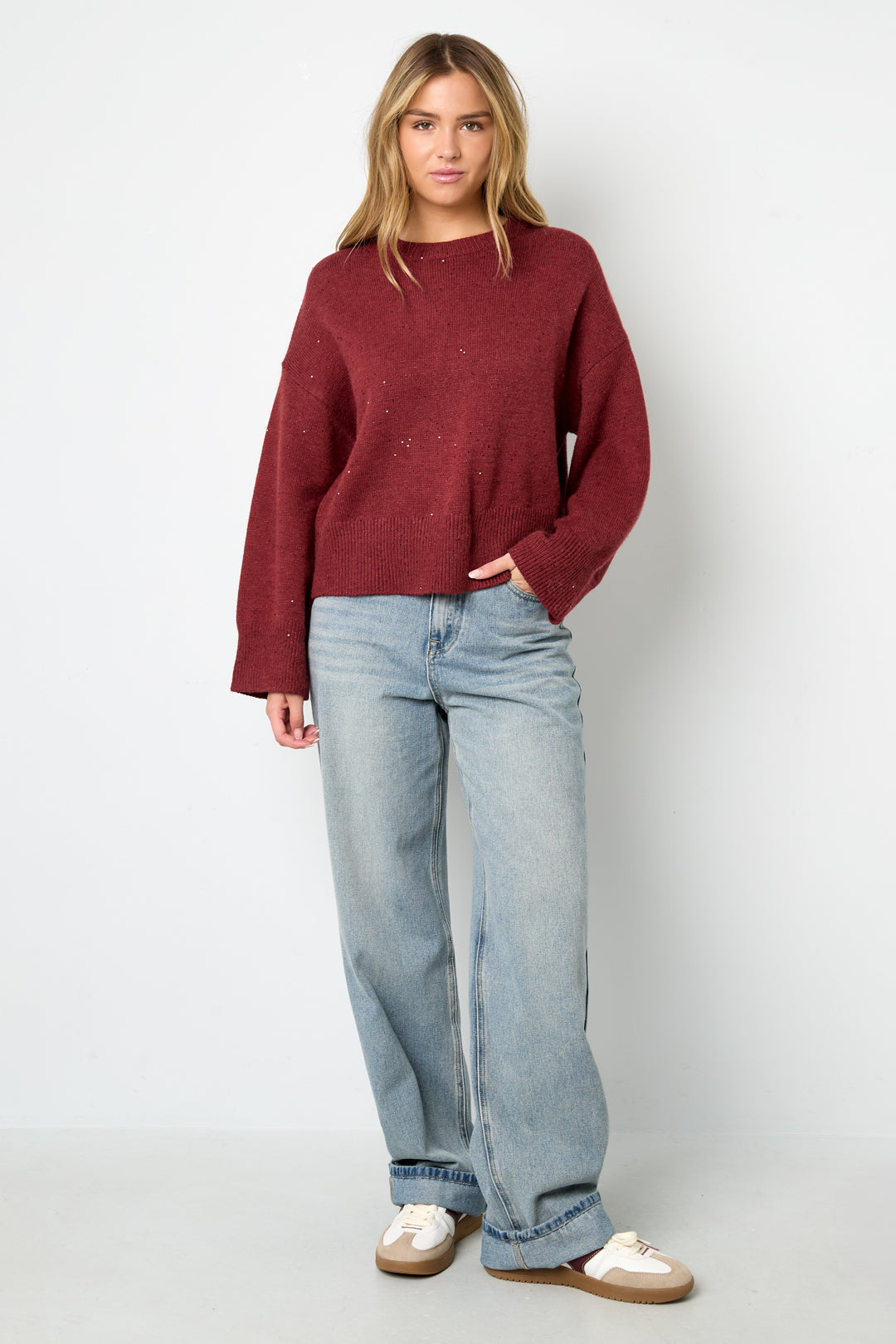 Glitzernder Strickpullover